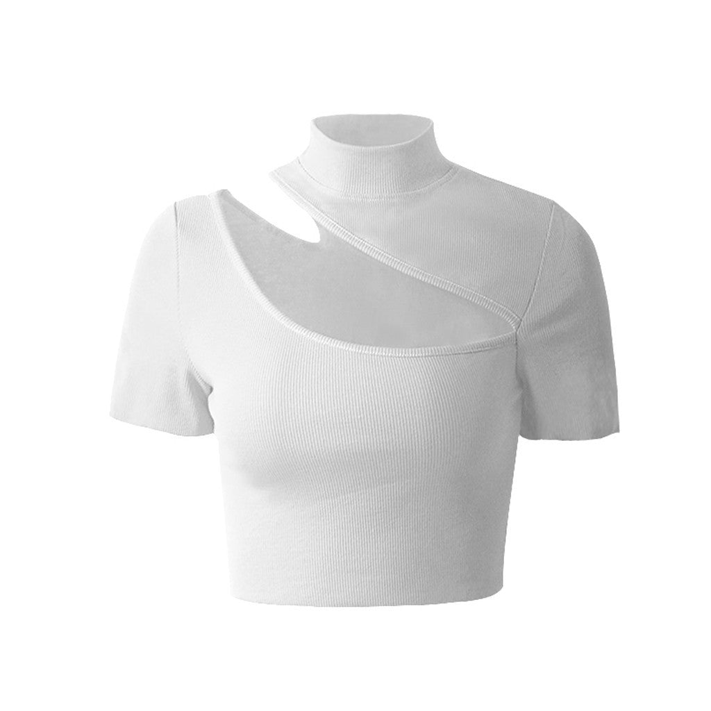 Crop Top Manche Courte Blanc