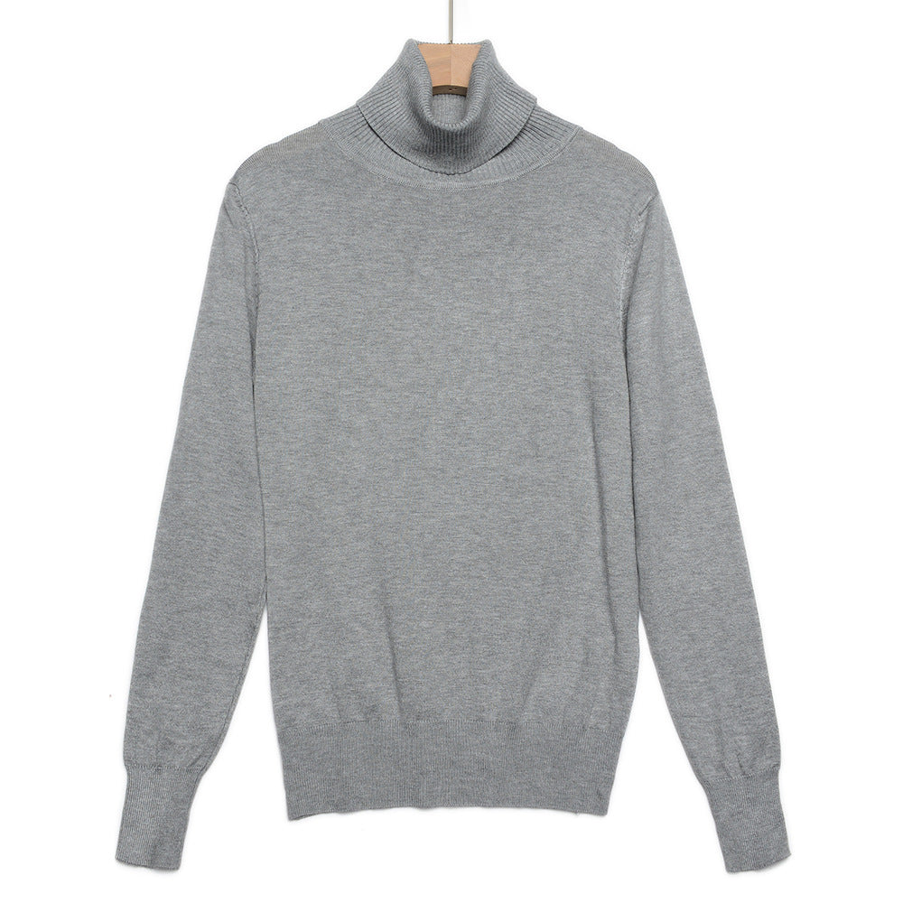 Col Roulé Gris Clair Femme