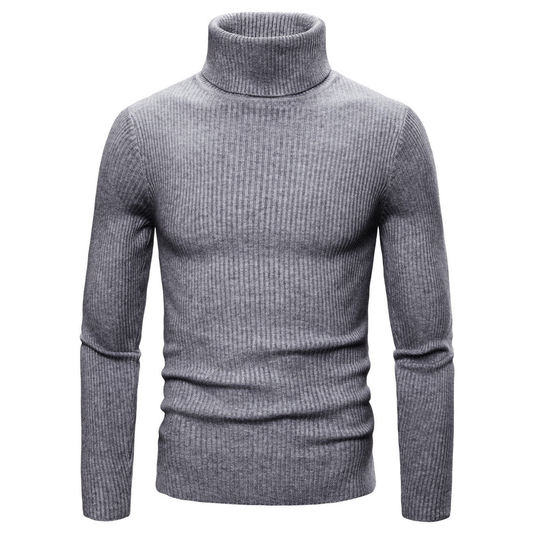 Pull Col Roulé Gris Foncé
