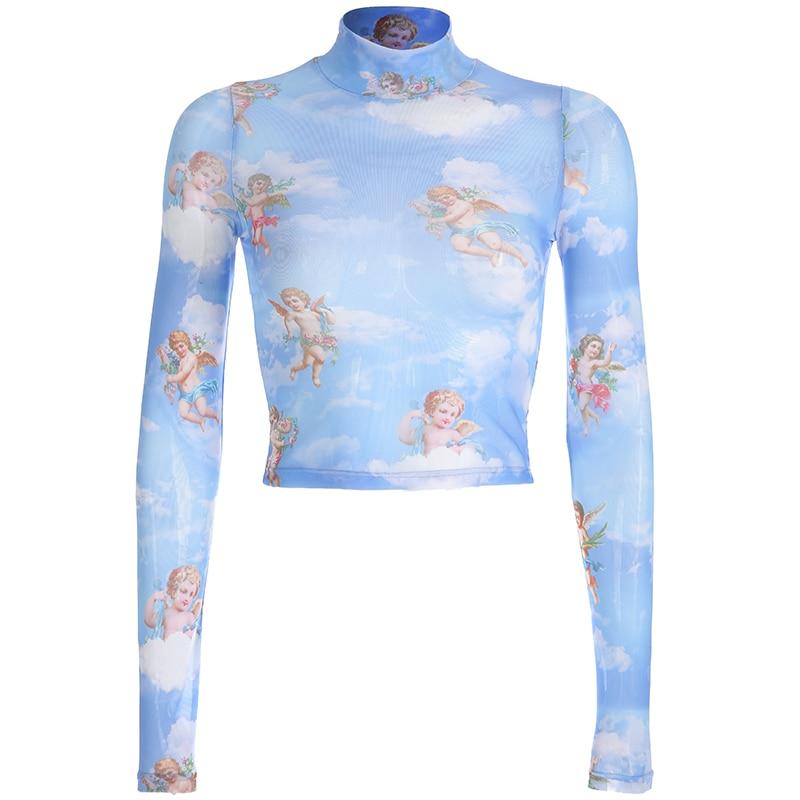 Crop Top Transparent Bleu