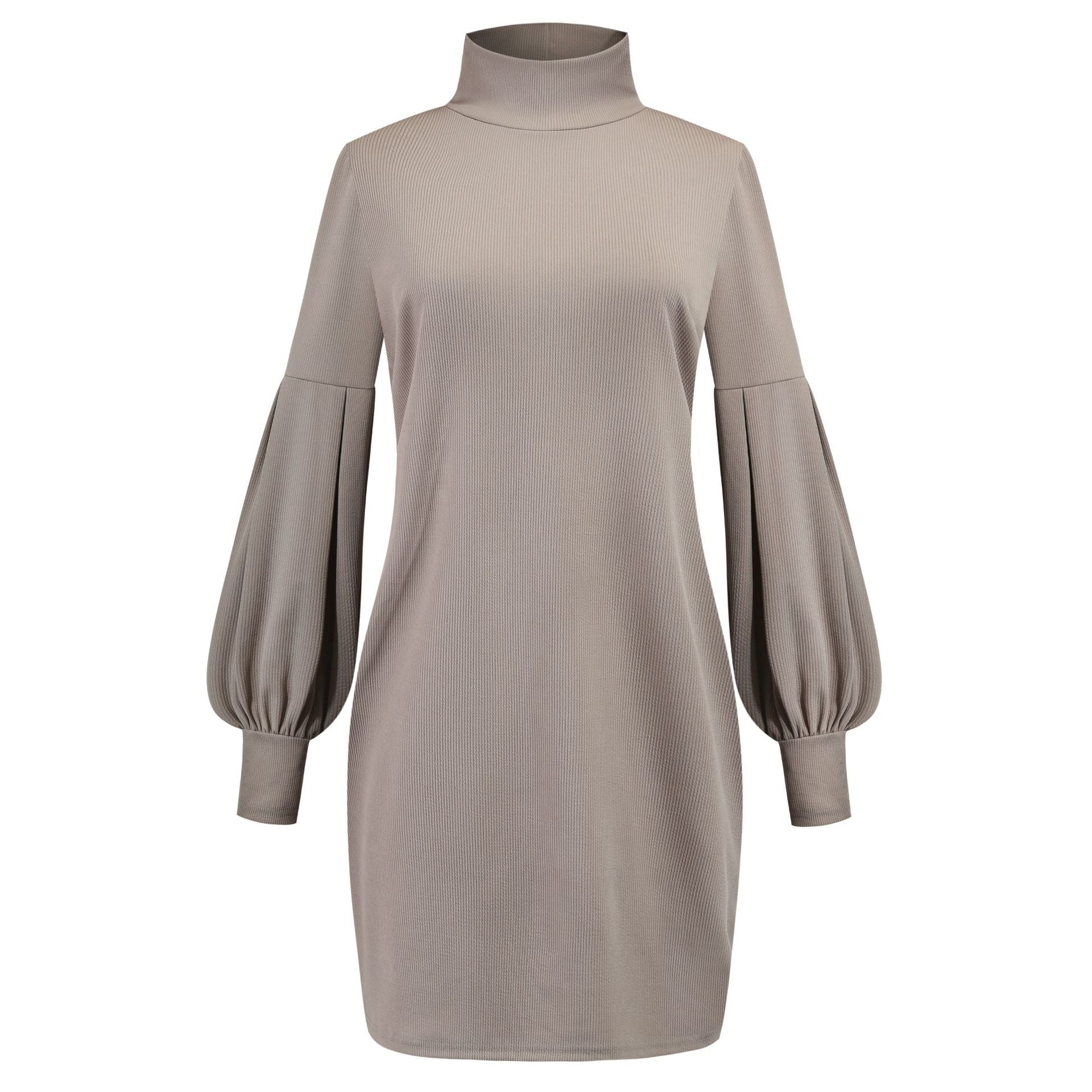 Robe Pull Col Roulé Grise