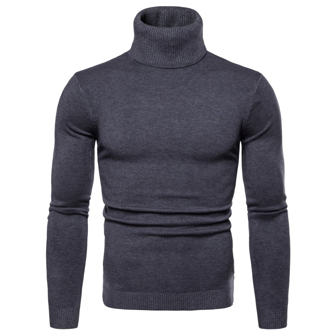 Col Roulé Gris Foncé Homme