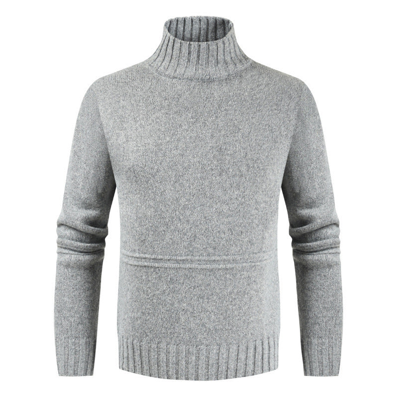 Pull col roulé homme best sale gris clair