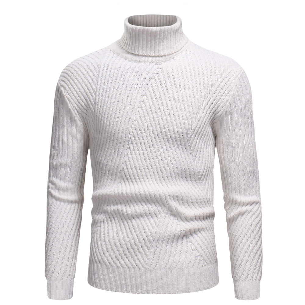 Pull Col Roulé Homme Blanc