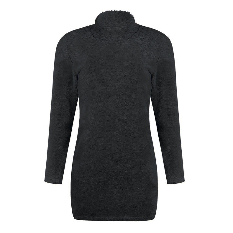 Robe-Pull Col Montant Noir