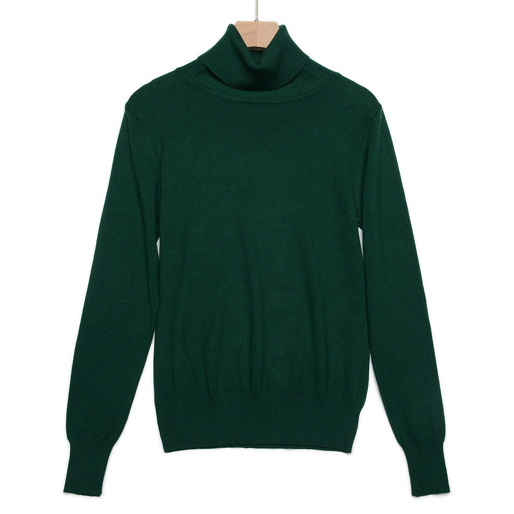 Col Roulé Vert Femme