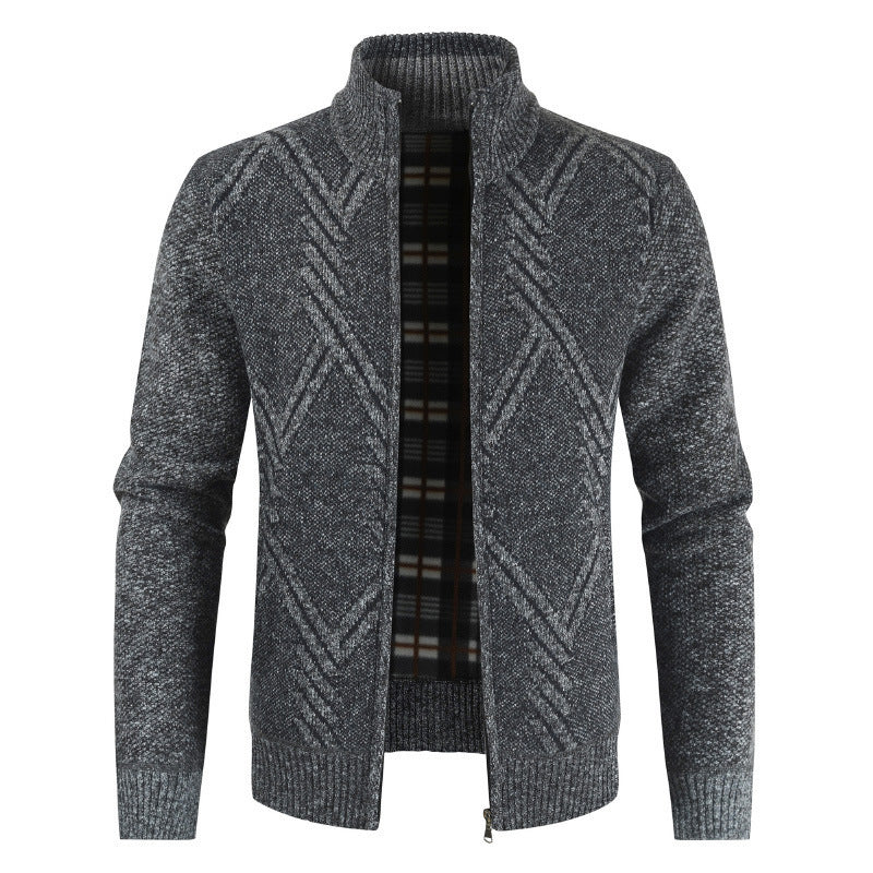 Gilet Homme Gilet Chaud En Tricot Homme Col Montant Automne Hiver