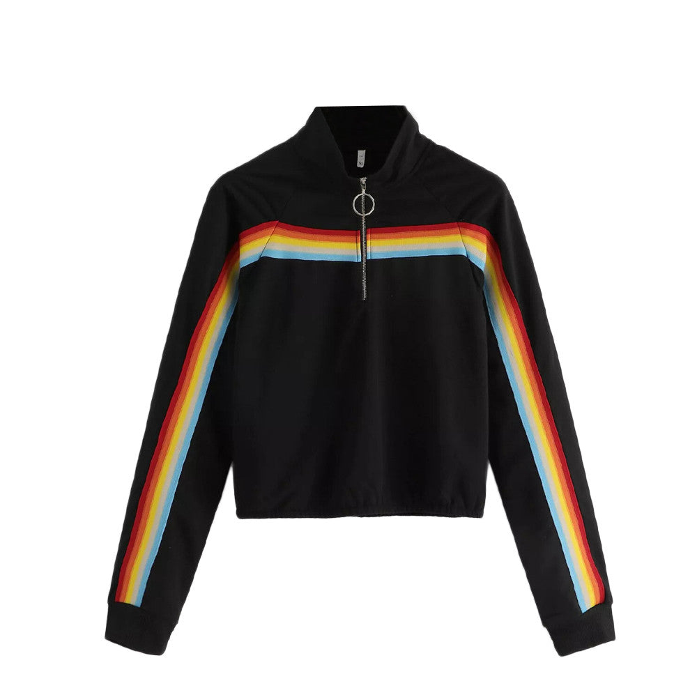 Crop Top Arc-En-Ciel Noir