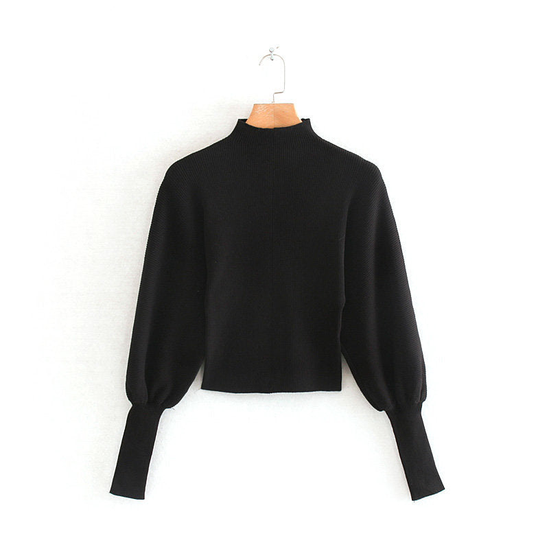 pull col montant noir