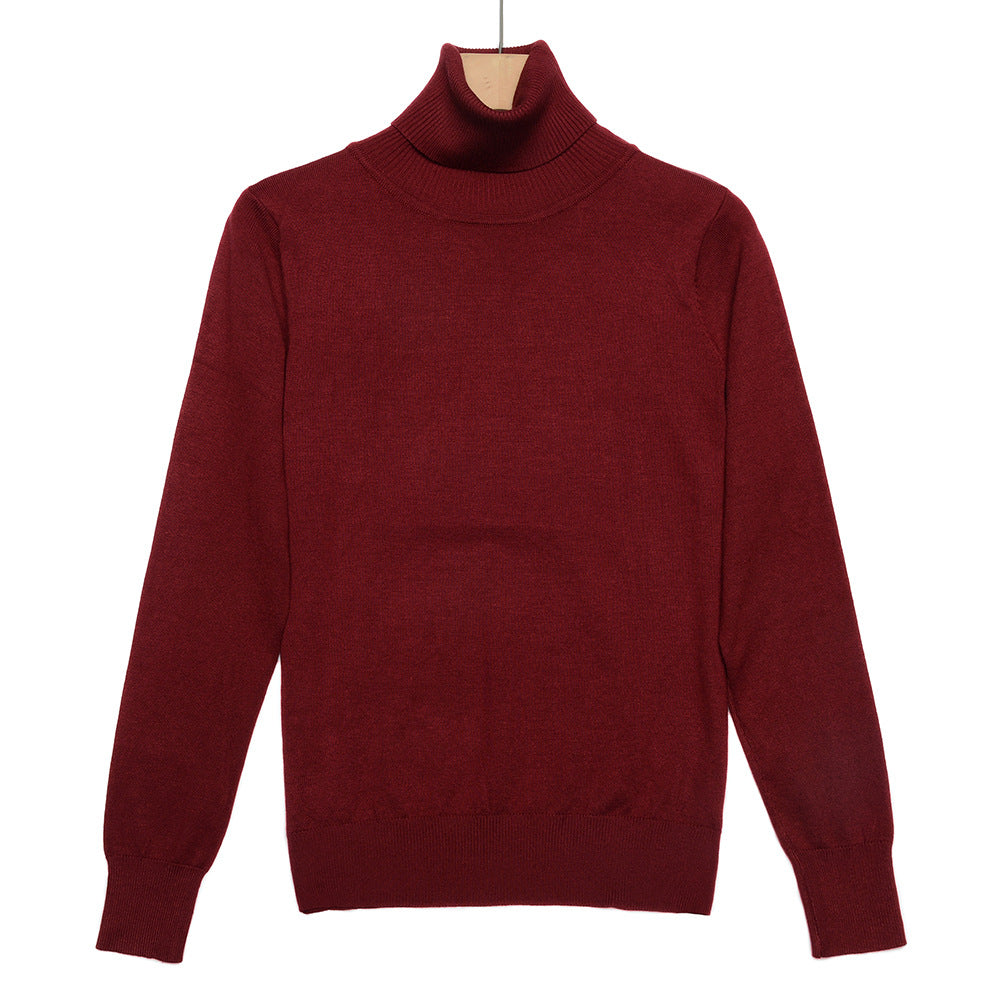 Col Roulé Rouge Bordeaux Femme