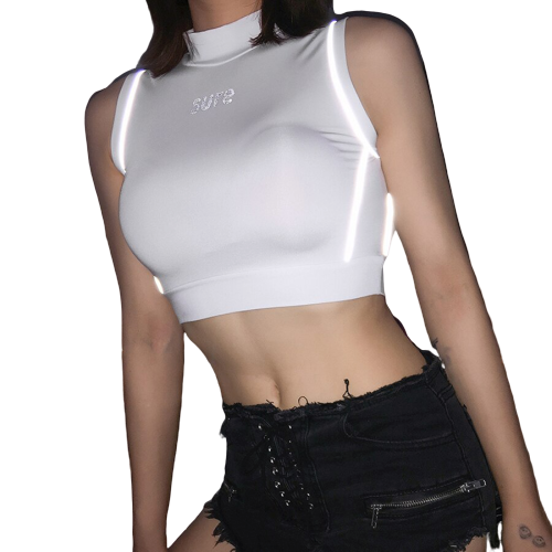 crop-top sans manches blanc