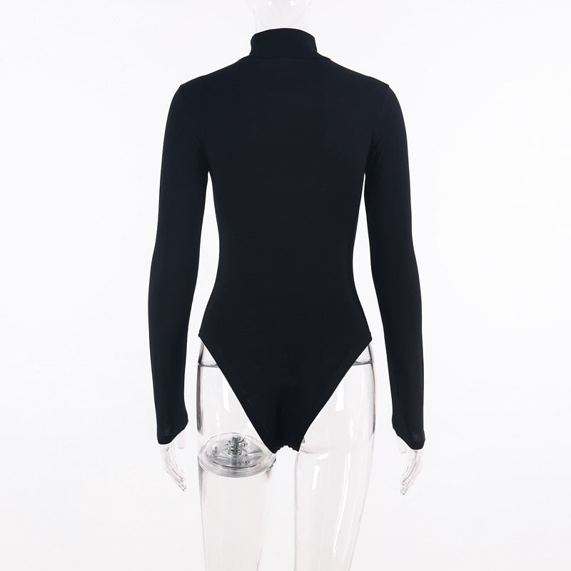 Body Col Montant Noir Femme de Dos