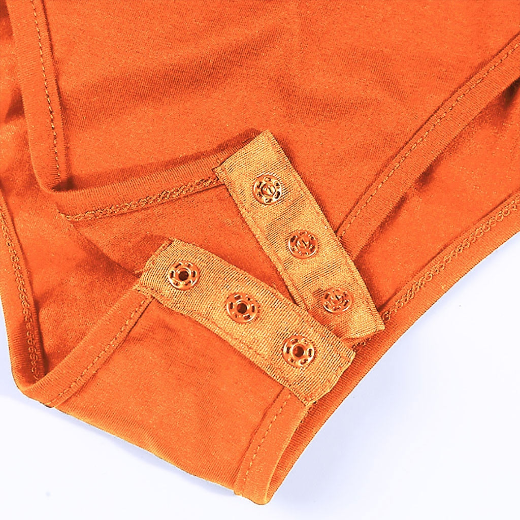 Body Col Montant Orange Femme