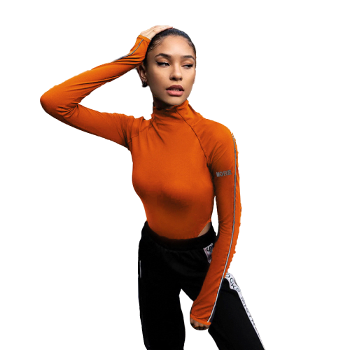 Body Col Montant Orange Rock More Femme