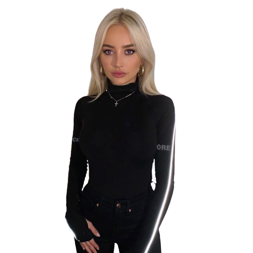 Body Col Montant Noir Rock More Femme