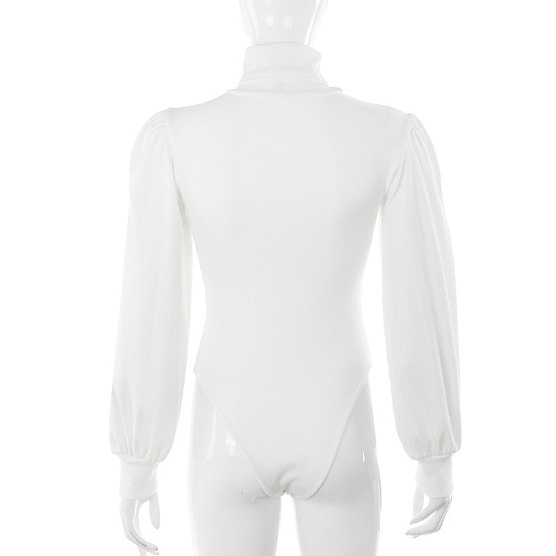 Body Col Roulé Blanc de Dos