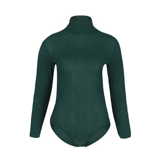 Body Col Roulé Vert Femme