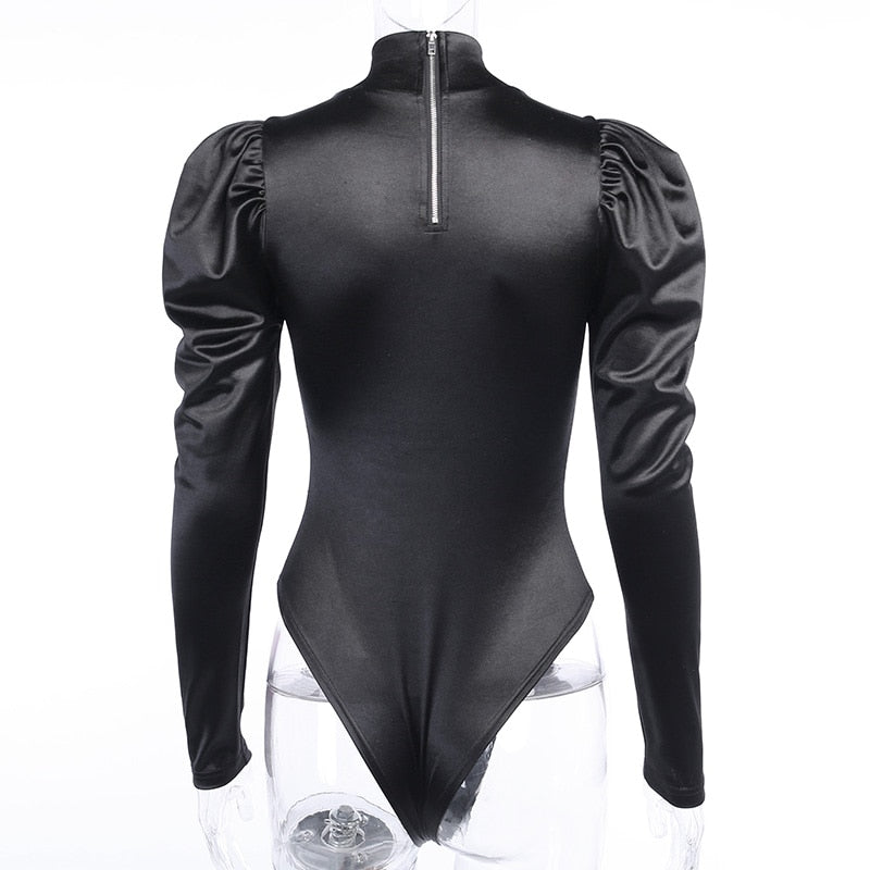 Body Noir Col Montant de Dos