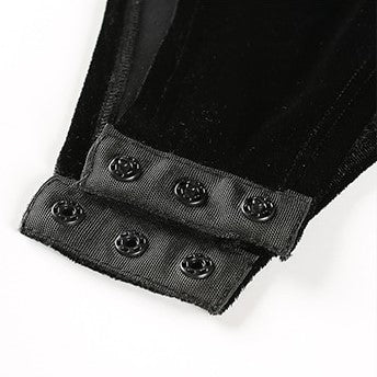 Body Velours Noir Manche Longue