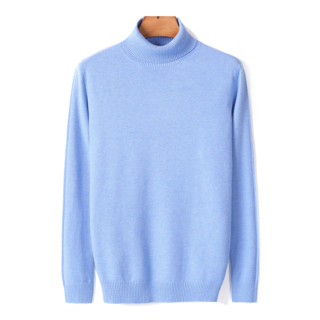 Col Roulé Homme Épais Bleu Ciel