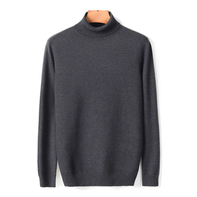 Col Roulé Homme Épais Gris Foncé