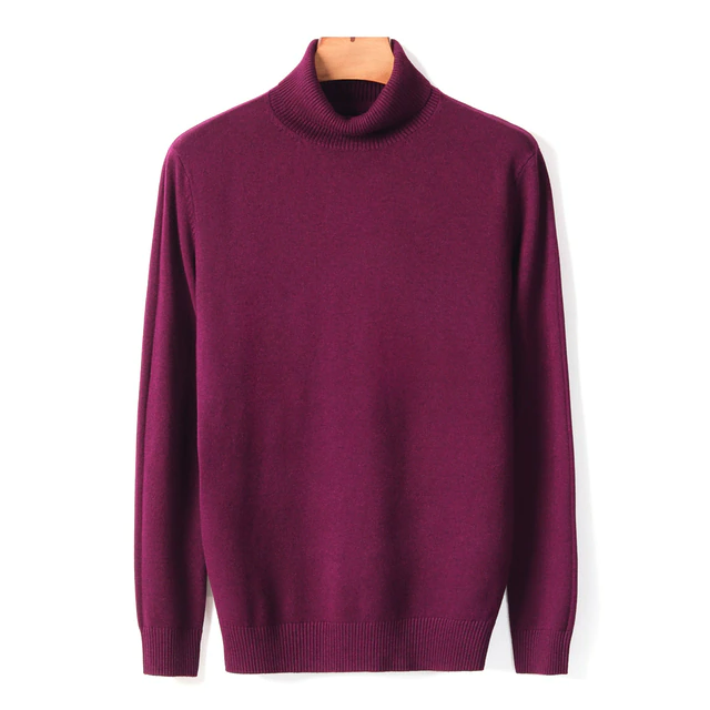 Col Roulé Homme Épais Rouge Bordeaux