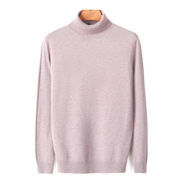 Col Roulé Homme Épais Rose