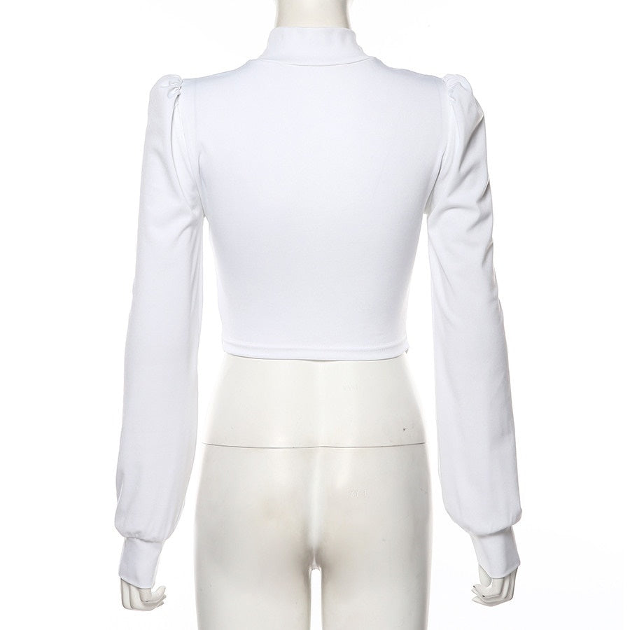 Crop Top Col Montant