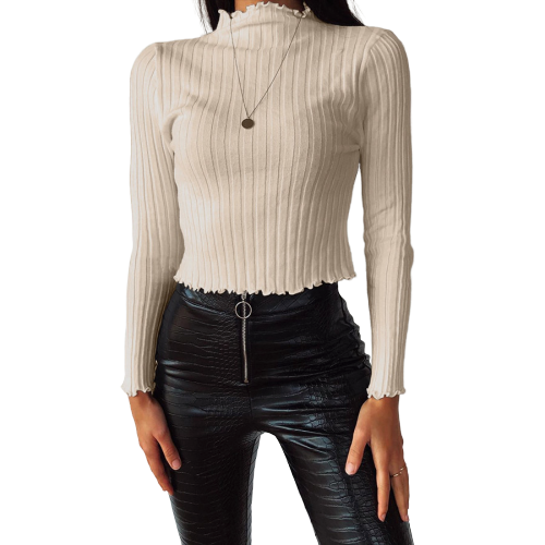 Crop-Top Beige Femme