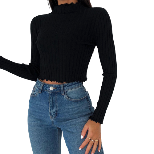 Crop-Top Noir Femme