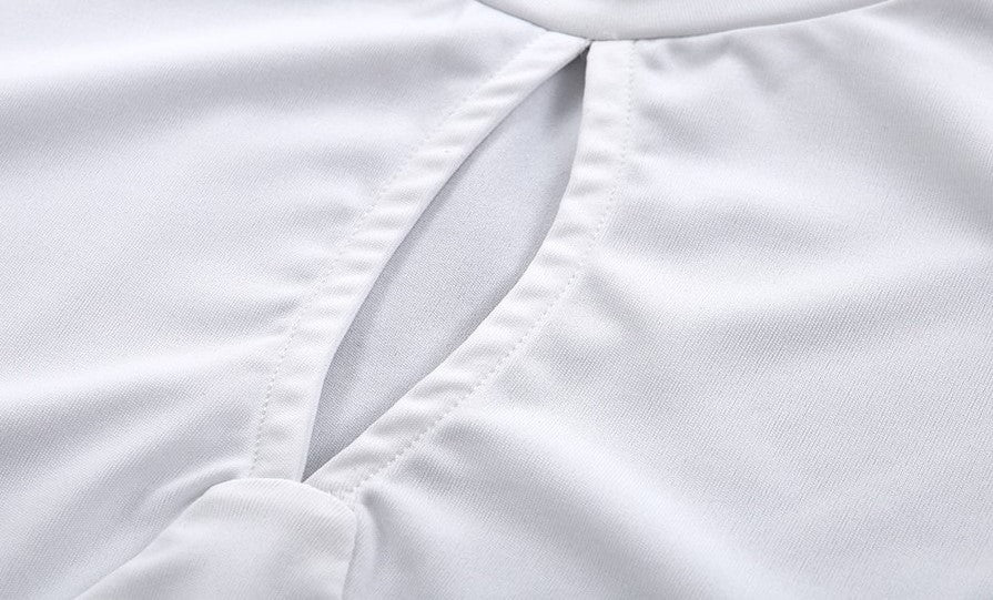 Crop Top Blanc Col Montant