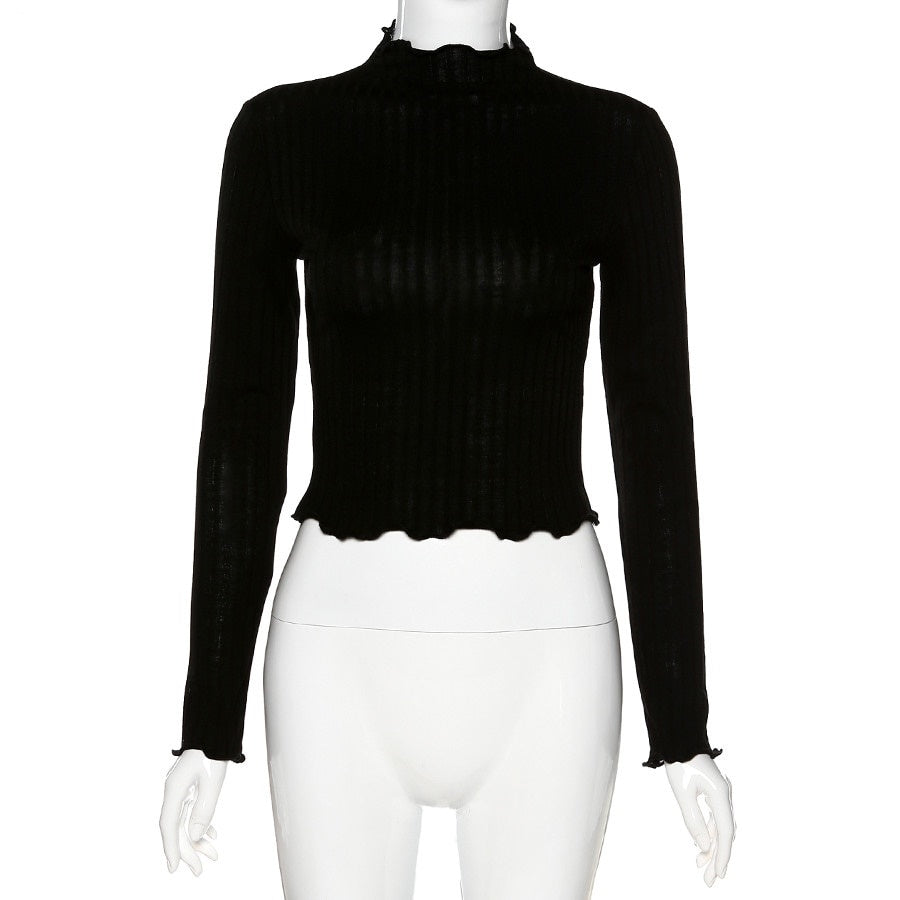 crop top noir femme