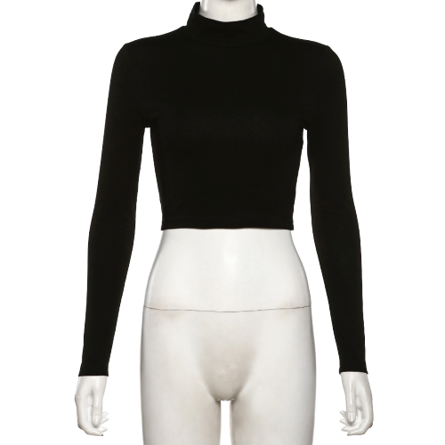 Crop Top Noir Dos Nu