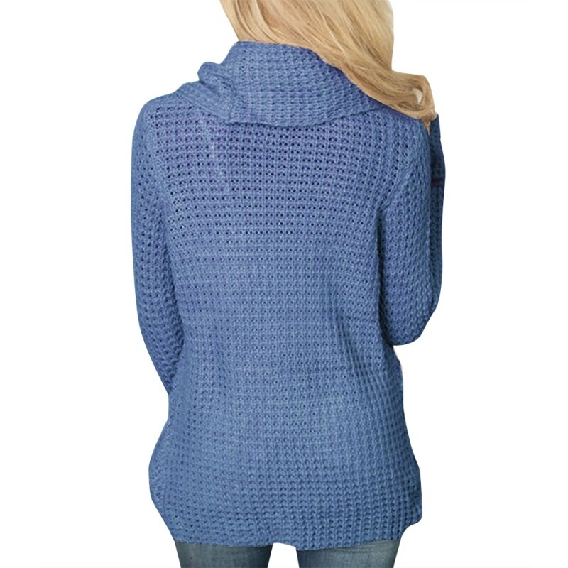Haut Col Benitier Femme Bleu