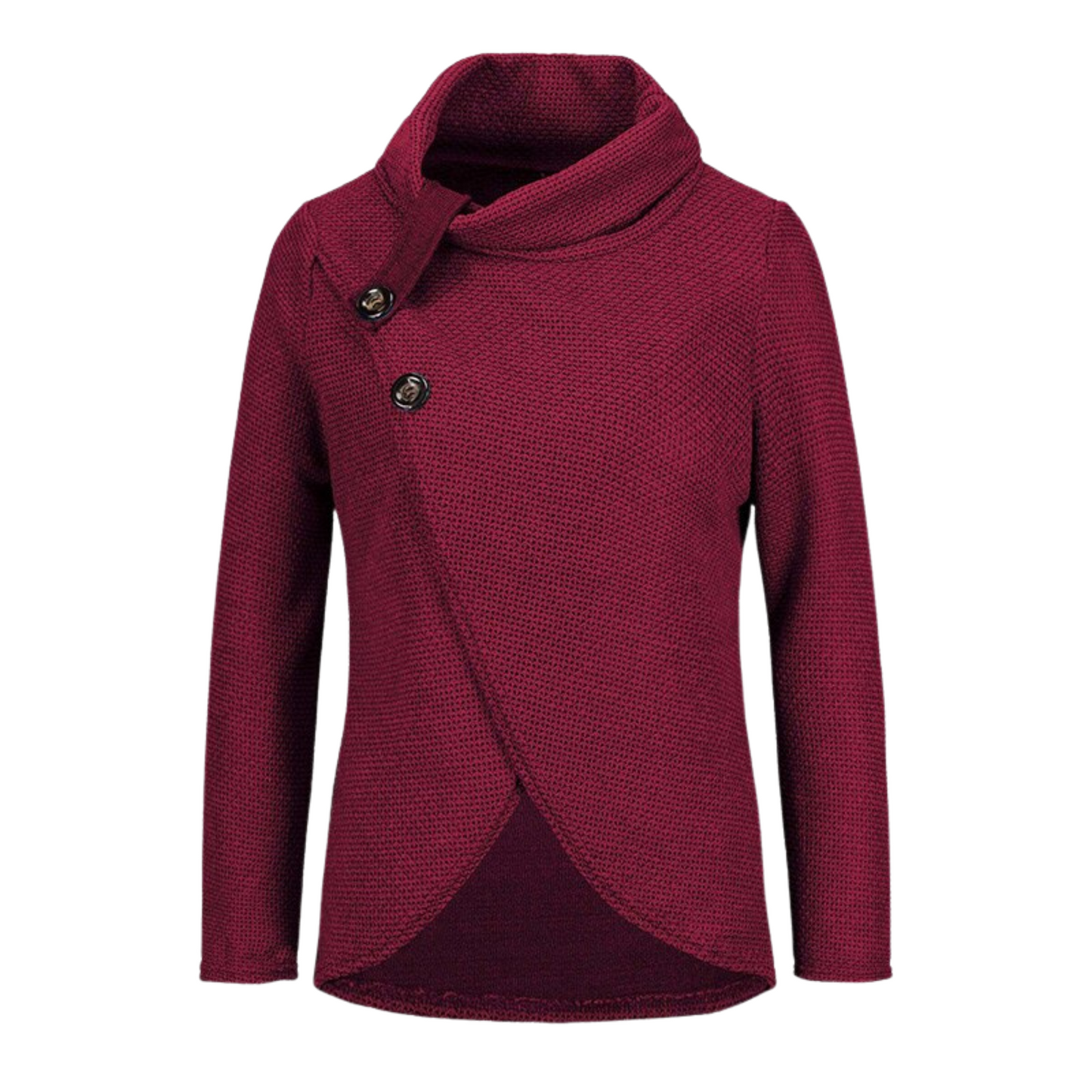 Haut Col Bénitier Femme Rouge Bordeaux