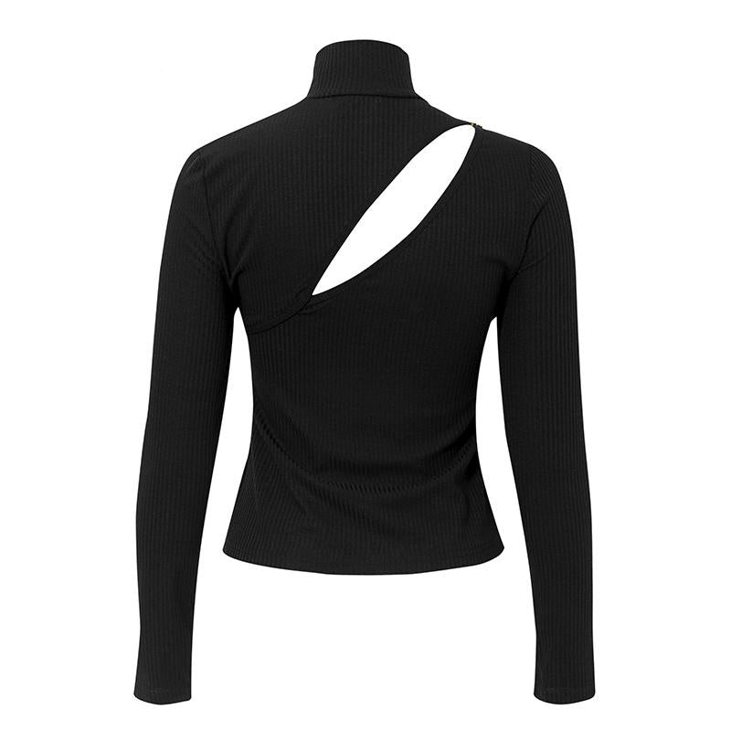 Sous-Pull Noir Col Roulé Femme