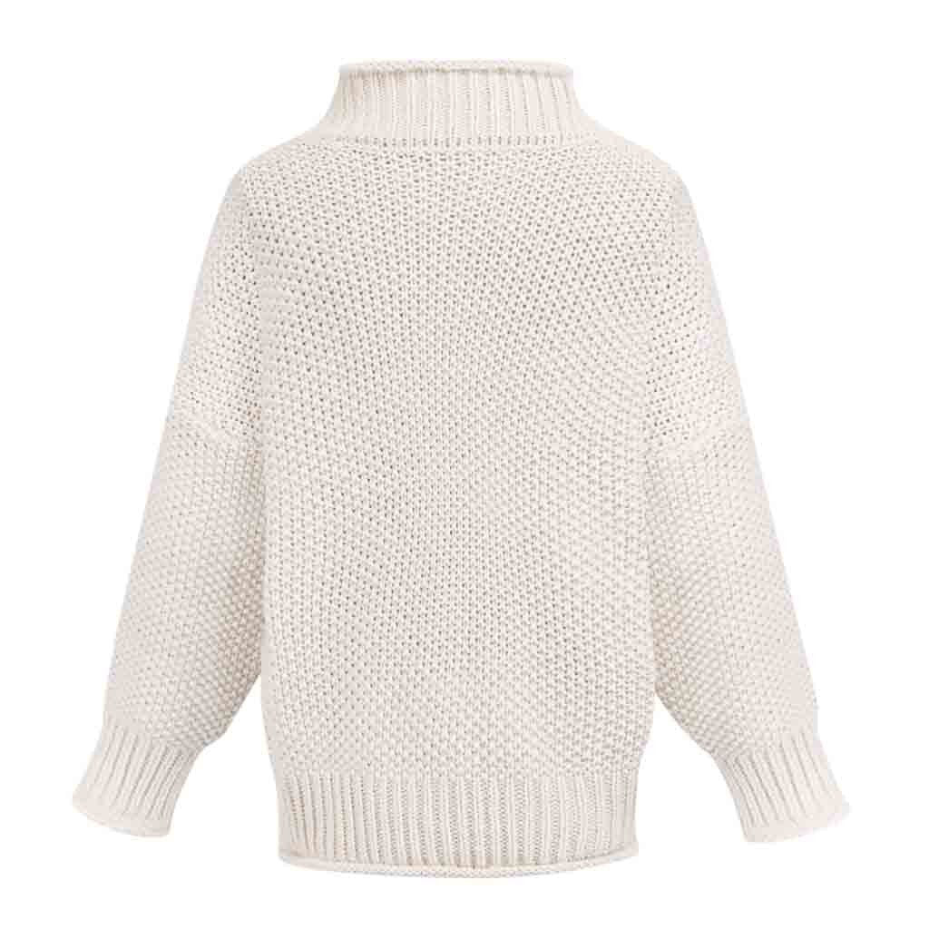 Pull Chaud Col Montant Femme Abricot