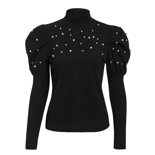 Pull Col Montant Perle