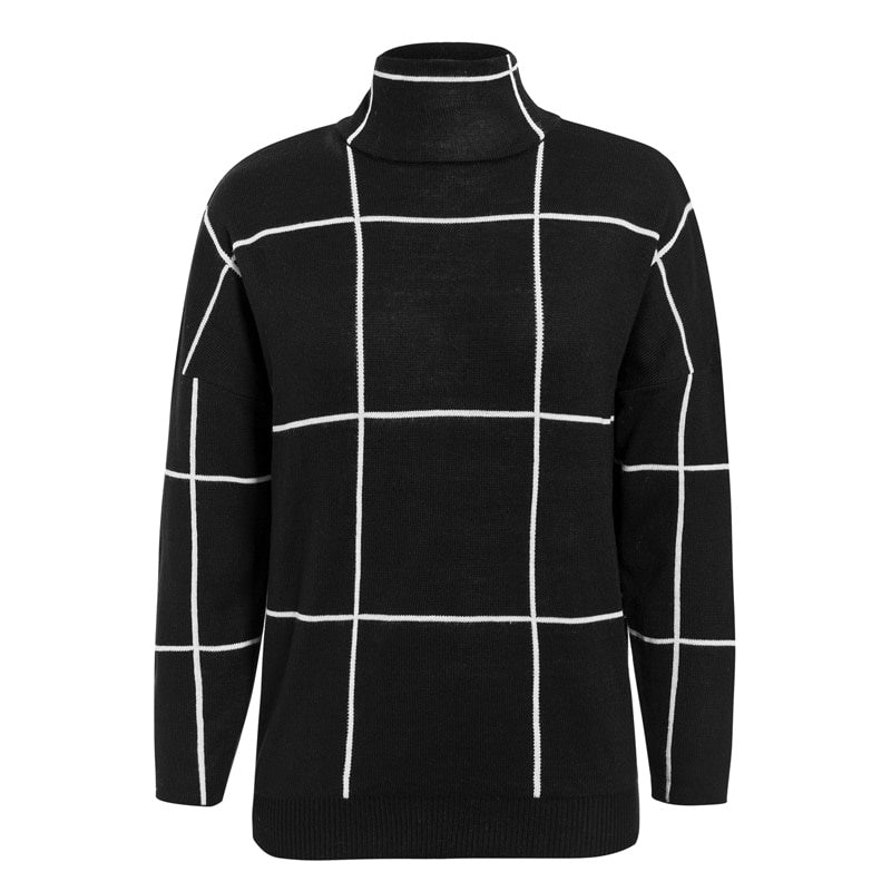 Col Roulé Femme Pull Noir