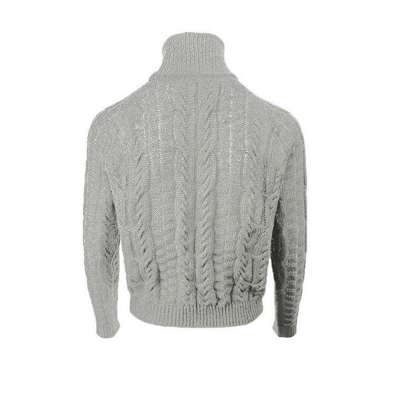 Pull Col Roule Femme Gris Clair