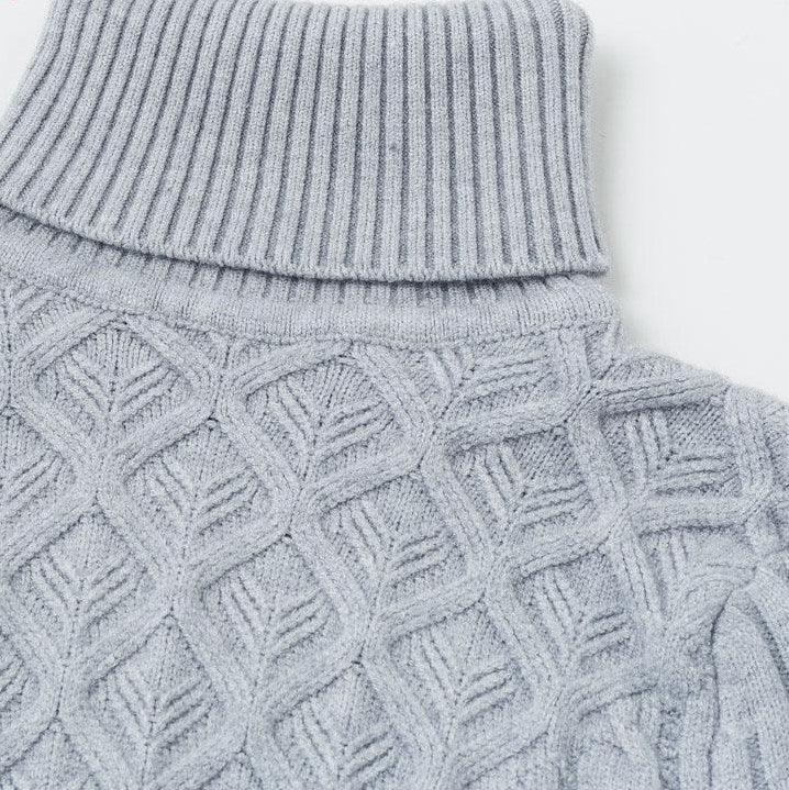Pull Gris Col Roulé Femme