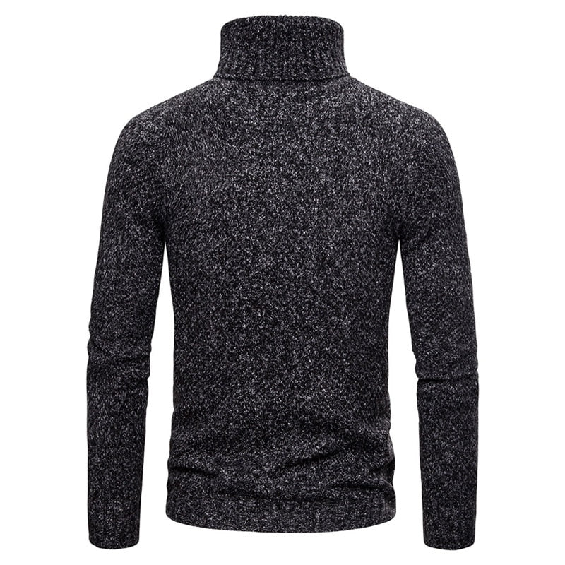 col roule noir pull homme