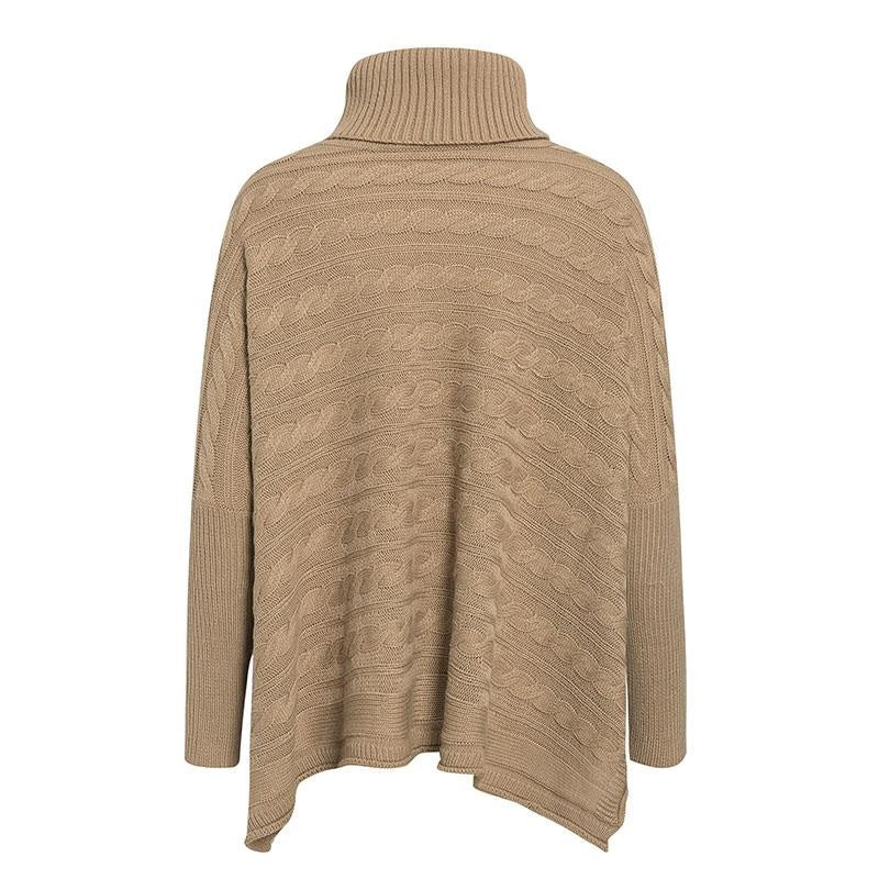 Robe Pull Col Roule Beige