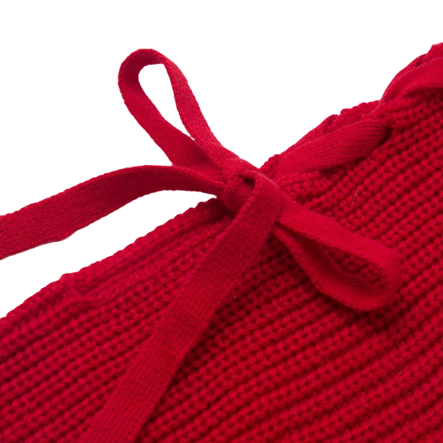 Robe-Pull Col Roulé Rouge