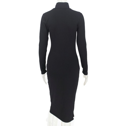 Robe Col Roulé Moulante Noir