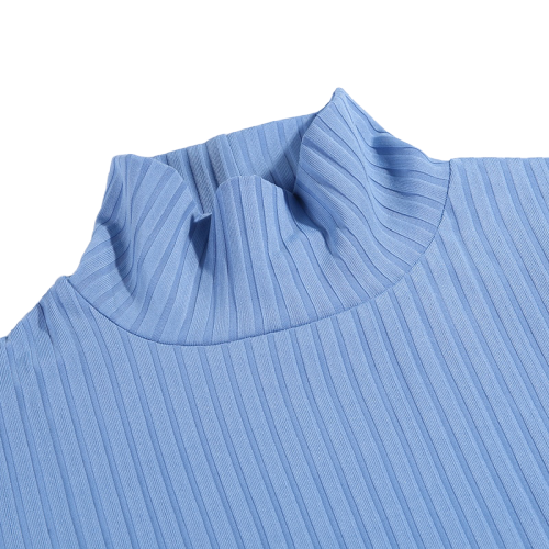 Robe Col Roulé Moulante Bleue Ciel