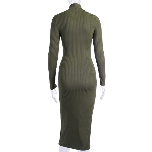 Robe Col Roulé Vert Foncé