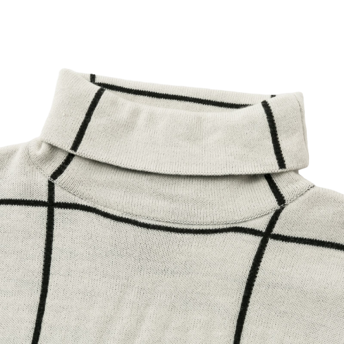 Robe-Pull Col Roulé Blanc Crème