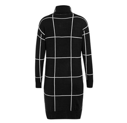 robe pull col roulé noire