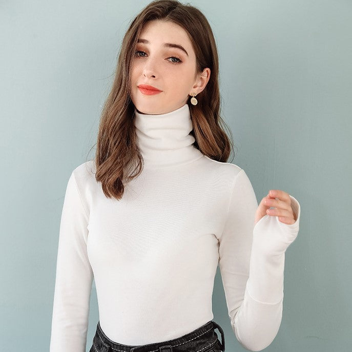 sous pull femme col roule blanc